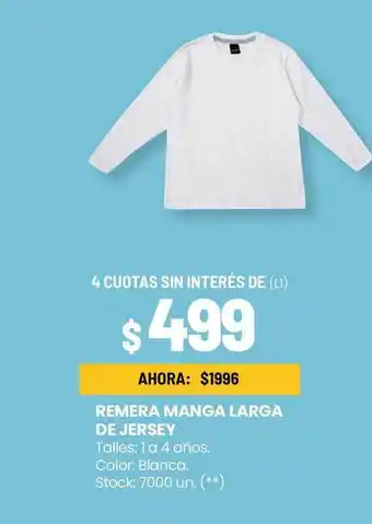 Changomas Remera manga larga de jersey oferta