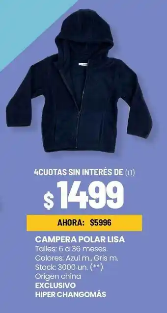 Changomas Campera polar lisa oferta
