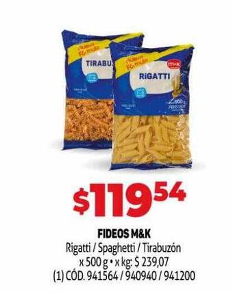 Makro Fideos m&k oferta
