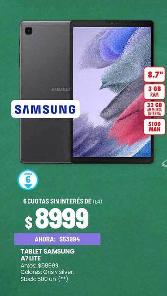 Changomas Tablet samsung a7 lite oferta