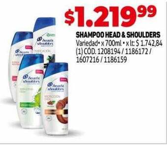 Makro Shampoo head & shoulders oferta