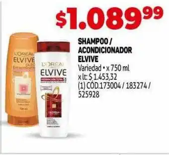 Makro Shampoo acondicionador elvive oferta