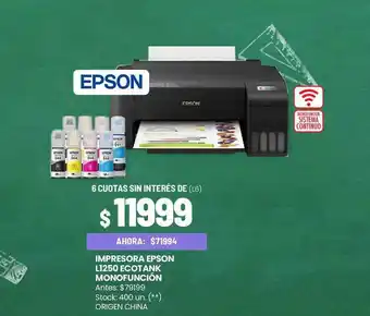 Changomas Impresora epson l1250 ecotank monofunción epson oferta