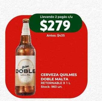 Super MAMI Cerveza quilmes doble malta oferta