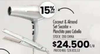 Pigmento Coconut & almond set secador + planchita para cabello oferta
