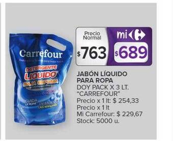 Carrefour Jabón líquido para ropa doy pack oferta