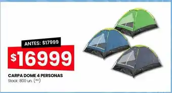 Changomas Carpa dome 4 personas oferta