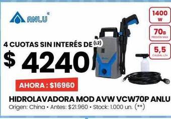 Changomas Hidrolavadora mod avw vcw70p anlu oferta