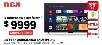 Changomas Led 55 4k android rca and55p6uhd rca oferta
