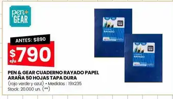 Changomas Pen & gear cuaderno rayado papel araña 50 hojas tapa dura oferta