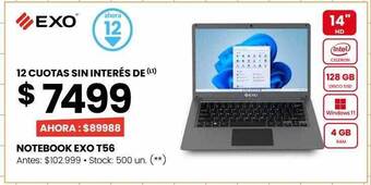 Changomas Notebook exo t56 oferta
