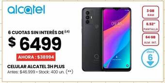 Changomas Celular alcatel 3h plus oferta