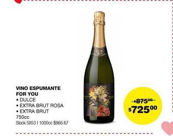 Atomo Conviene Vino espumante for you dulce extra brut rosa extra brut oferta