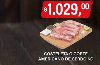 Supermercados Damesco Costeleta o corte americano de cerdo kg oferta
