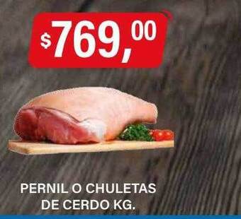 Supermercados Damesco Pernil o chuletas de cerdo kg oferta