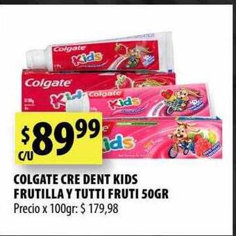 Punto Mayorista Colgate cre dent kids frutilla y tutti fruti oferta