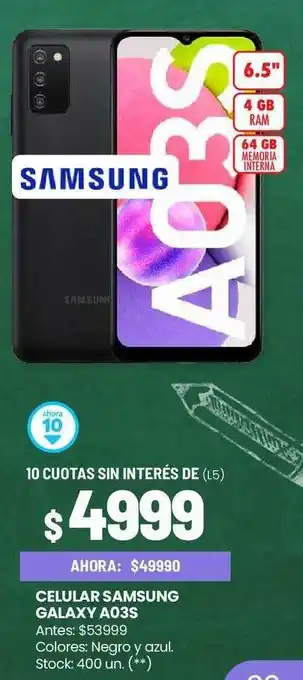 Walmart Celular samsung galaxy a03s oferta