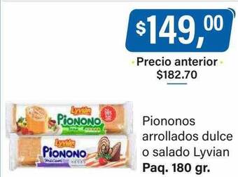 Supermercados Damesco Piononos arrollados dulce o salado lyvian oferta