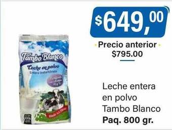 Supermercados Damesco Leche entera en polvo tambo blanco oferta