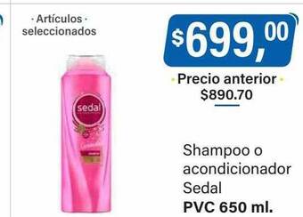 Supermercados Damesco Shampoo o acondicionador sedal oferta