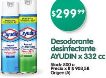 Supermercados Buenos Días Desodorante Desinfectante Ayudin 332cc oferta