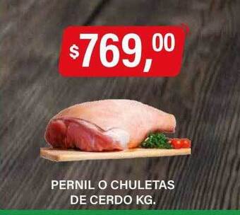 Supermercados Damesco Pernil o chuletas de cerdo kg oferta