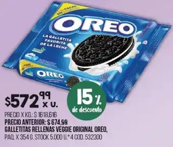 Coto Galletas Rellenas Veggie Original Oreo 354g oferta