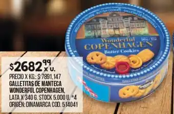 Coto Galletas de Manteca Wonderful Copenhagen Lata 340g oferta