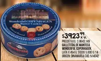 Coto Galletitas de Manteca Wonderful Copenhagen Lata 454g oferta