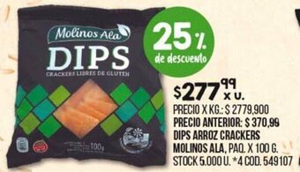 Coto Dips Arroz Crackers Molinos Ala 100g oferta