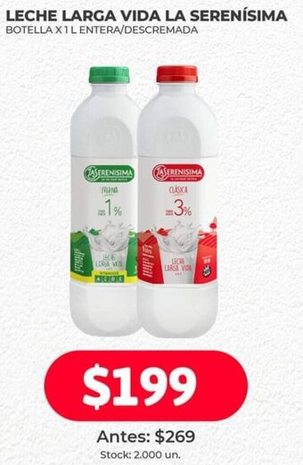Supermercados Tadicor Leche Larga Vida La Serenísima 1L oferta