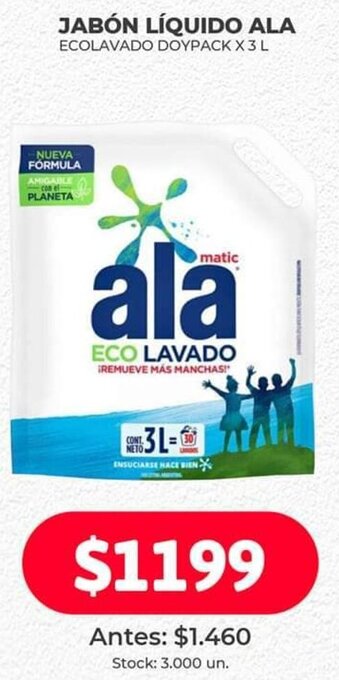 Supermercados Tadicor Jabón Líquido Ala 3L oferta