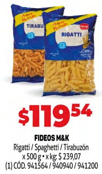 Makro Fideos M&K oferta