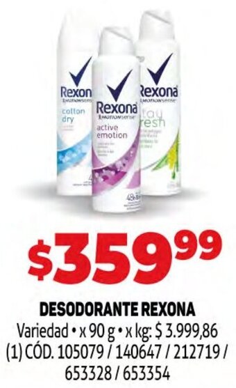 Makro Desodorante Rexona 90g oferta