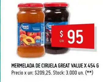 Walmart Mermelada De Ciruela Great Value 454g oferta