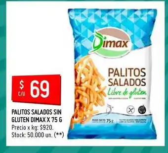 Palitos Salados Sin Gluten Dimax 75g