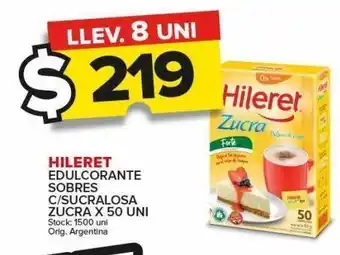 Carrefour Maxi Edulcorante hileret sobre c/sucralosa zucra x 50uni oferta
