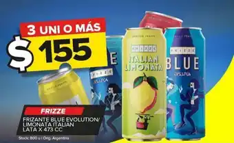 Carrefour Maxi Frizante frizze blue evolution/ limonata italian lata x 473cc oferta