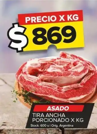 Carrefour Maxi Asado tira ancha porcionado x kg oferta