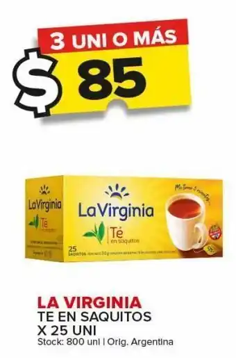 Carrefour Maxi Té la virginia en saquitos x 25uni oferta