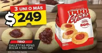Carrefour Maxi Galletas pepas trio bolsa x 500g oferta