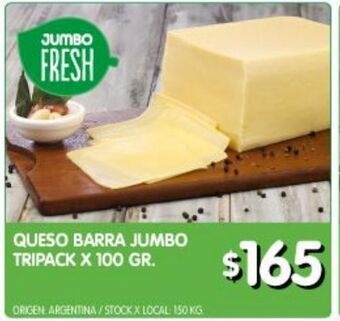 Jumbo Queso barra jumbo tripack 100g oferta