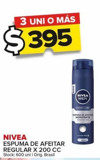 Carrefour Maxi Espuma de afeitar nivea regular x 200cc oferta