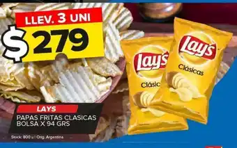 Carrefour Maxi Papas fritas clásicas lay's bolsa x 94g oferta