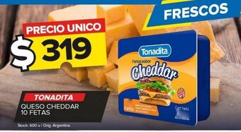 Carrefour Maxi Queso cheddar tonadita x 10 fetas oferta