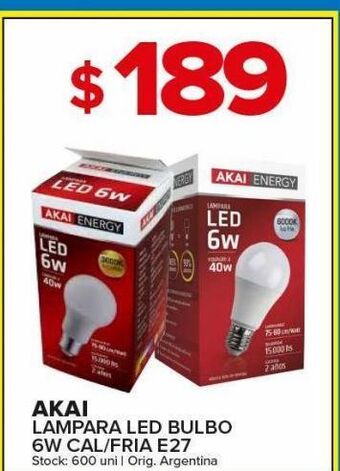 Carrefour Maxi Lámpara led bulbo akai 6w cal/fria e27 oferta