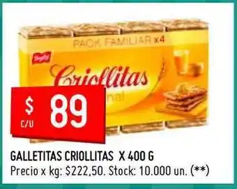 Walmart Criollitas Galletitas 400g oferta