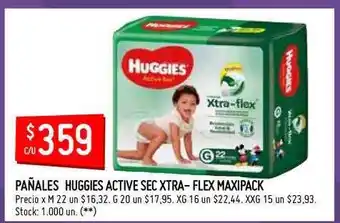 Walmart Huggies Pañales Active Sec Xtra-flex Maxipack oferta