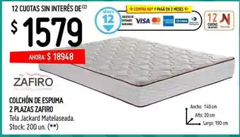 Walmart Colchón De Espuma 2 Plazas Zafiro oferta
