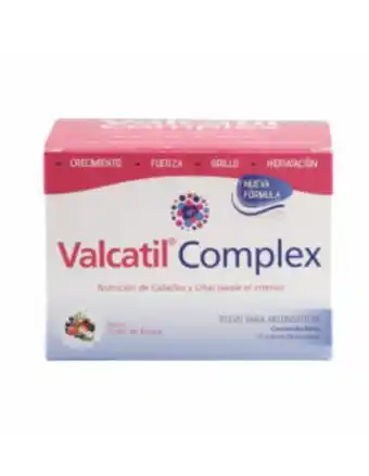 Farmacias Líder Valcatil complex nutrición cabellos y uñas en sobres 15 ud oferta
